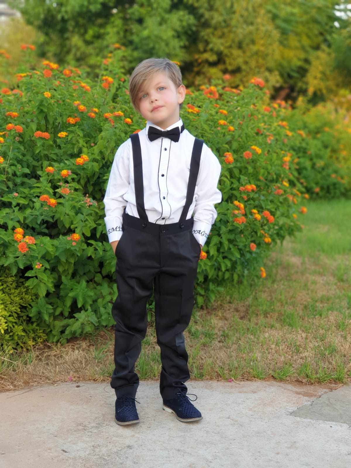 Erkek Çocuk Siyah Salopet Set