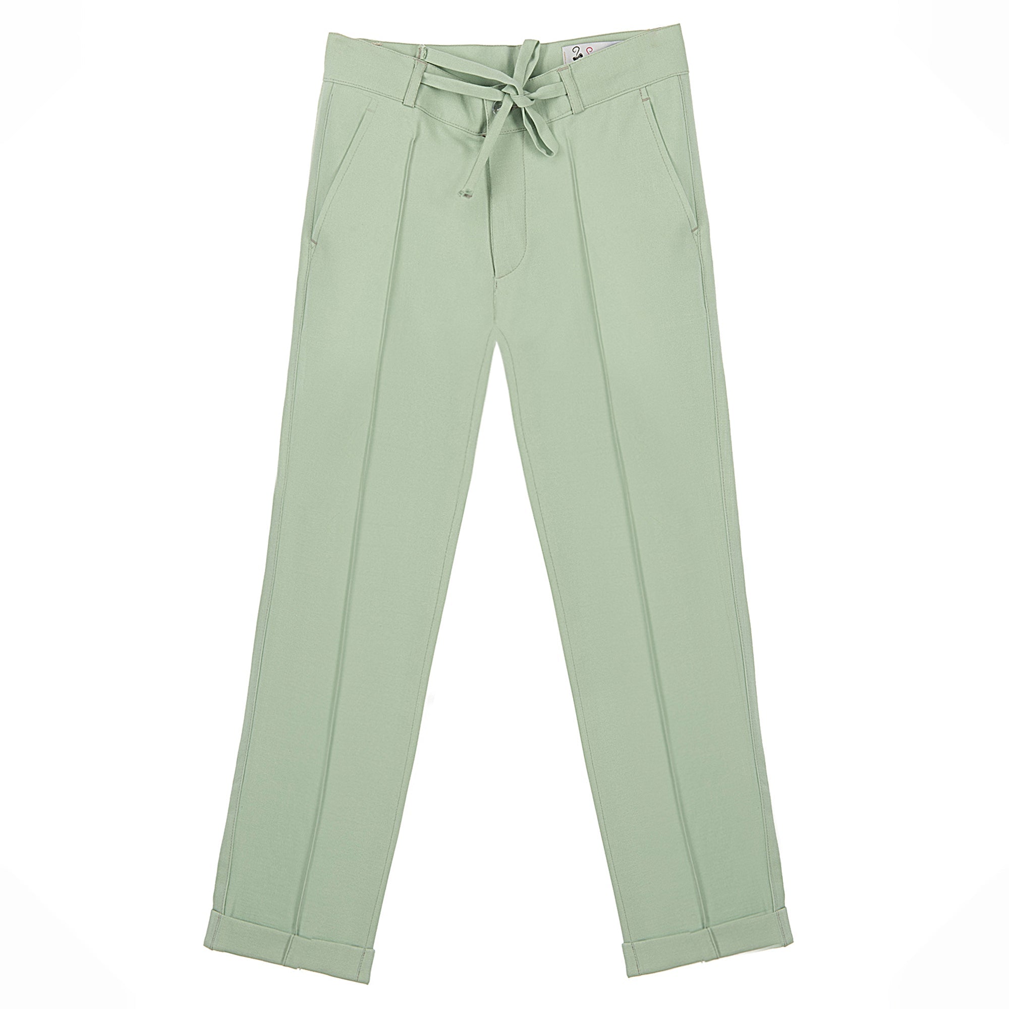 Mint Yeşili Keten Erkek Çocuk Takım Elbise 1-14 Yaş Yazlık Şık Set