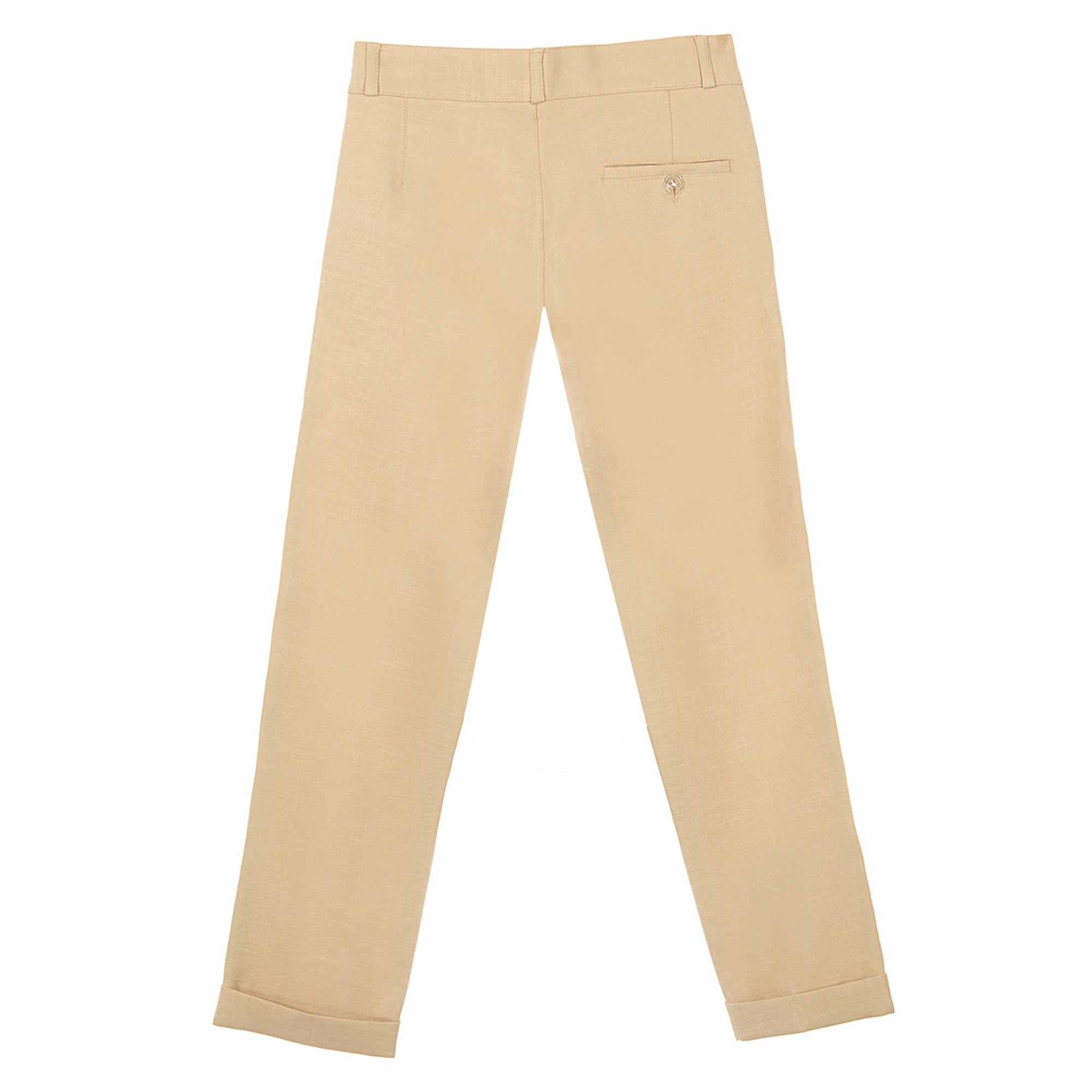 Bej Rengi Erkek Çocuk Takım Elbise 1-14 Yaş Keten Yazlık Şık Set