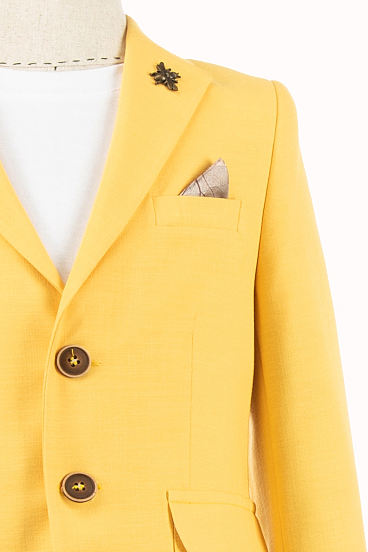 Sarı Keten Erkek Çocuk Takım Elbise | 1-14 Yaş Yazlık Şık Set (Kopya)