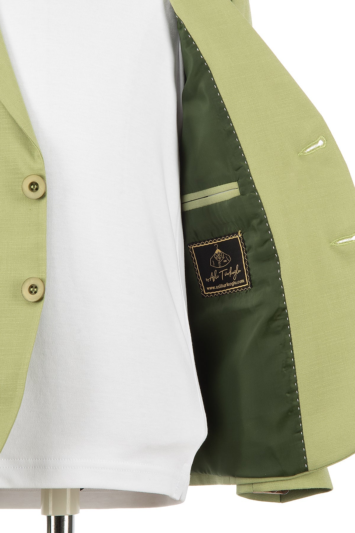 Yeşil Keten Çocuk Şort Ceket Tişört Seti | 1-14 Yaş Erkek Yazlık Takım