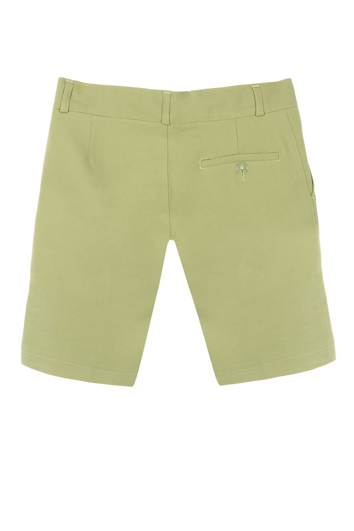 Yeşil Keten Çocuk Şort Ceket Tişört Seti | 1-14 Yaş Erkek Yazlık Takım