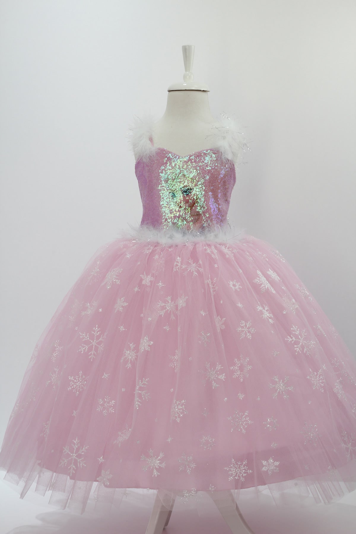 Pembe Resimli Elsa Kostüm