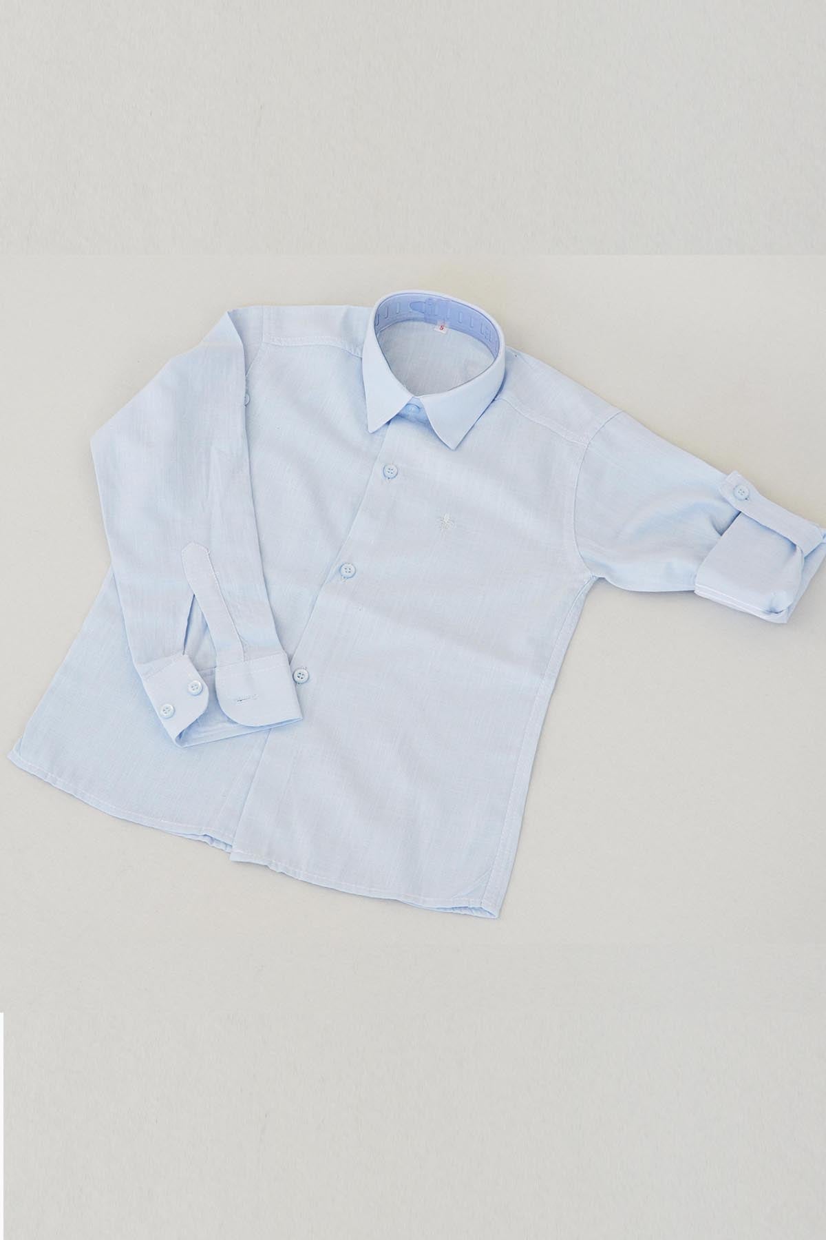 Bebe Mavisi Erkek Çocuk Gömleği