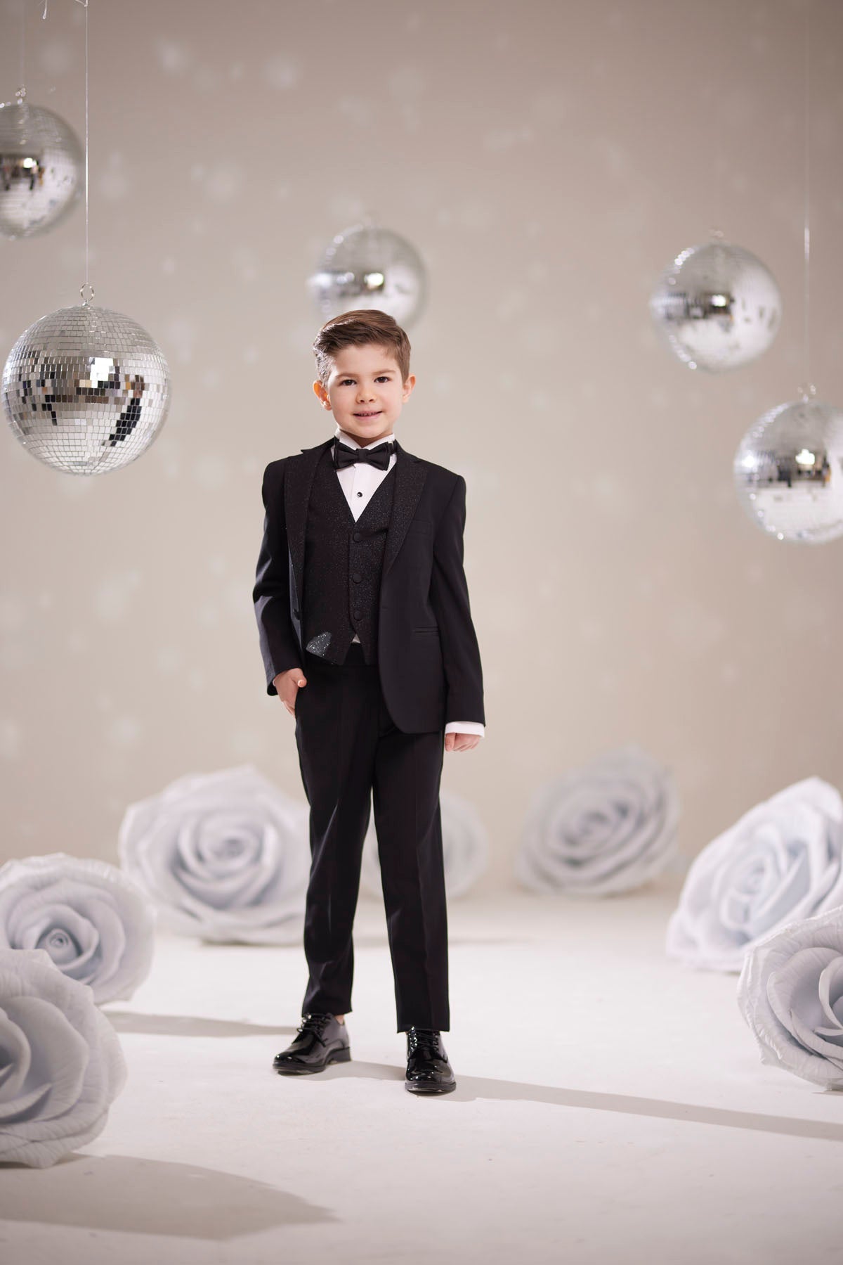Çocuk Siyah Smokin Takım Elbise