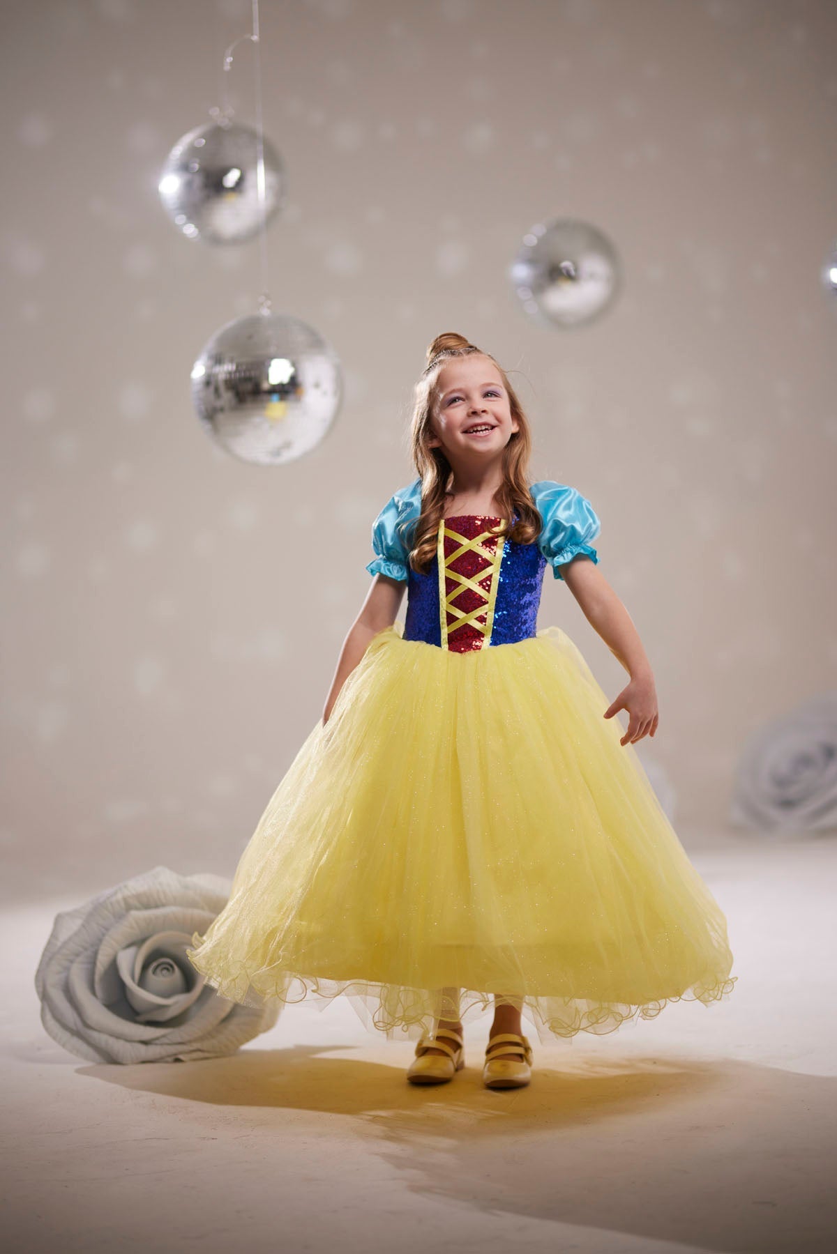Kız Çocuk Pamuk Prenses Kostümü Tüllü Tarlatanlı Abiye