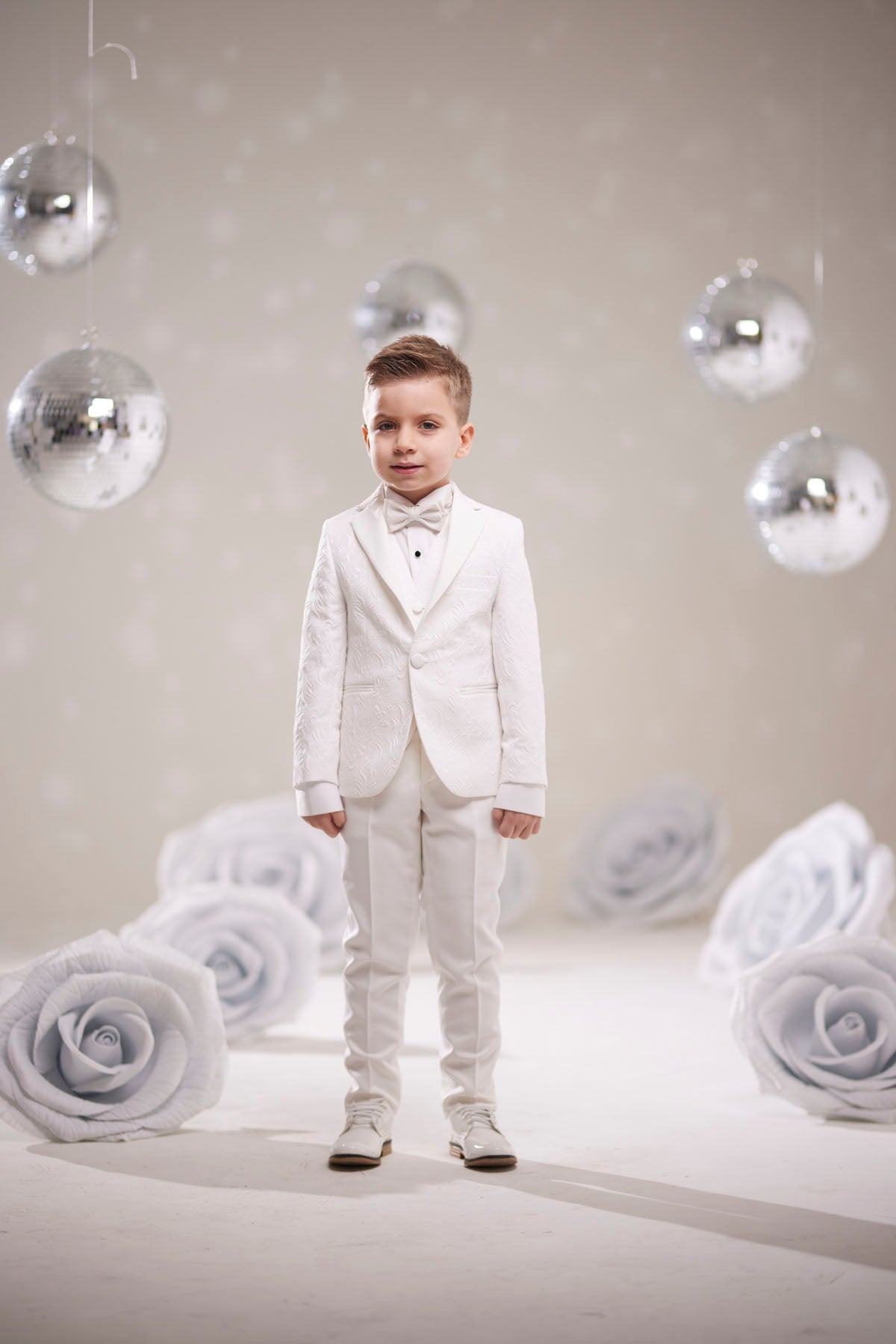 Erkek Çocuk Smokin Takım Elbise Krem