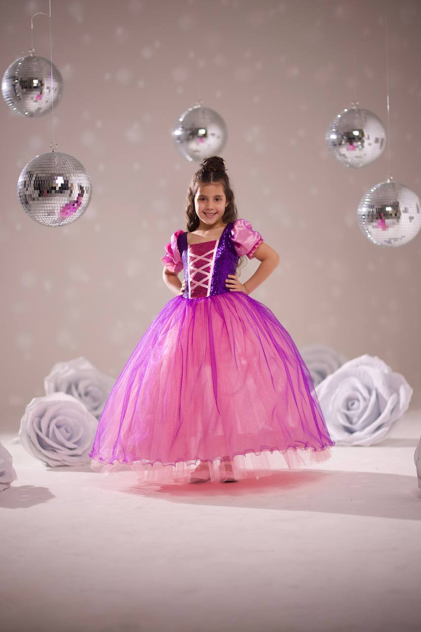 Kız Çocuk Rapunzel Kostüm