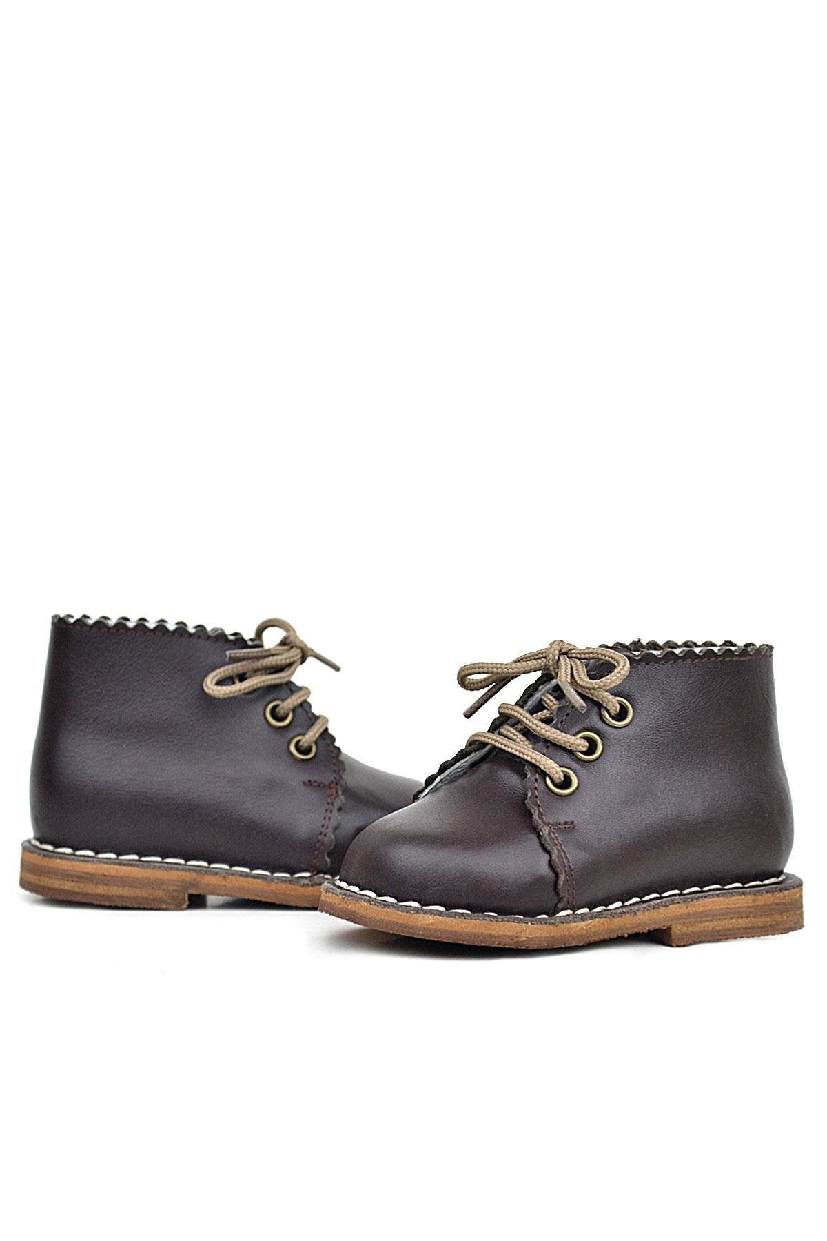 Hakiki Deri Bebek Botu | El Yapımı Unisex 1-3 Yaş İlk Adım Ayakkabısı