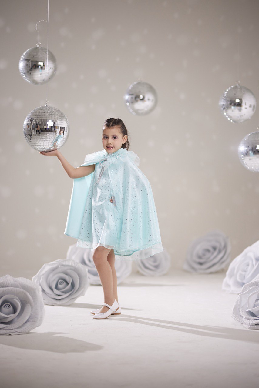 Kız Çocuk Işıltılı Tül Pelerin