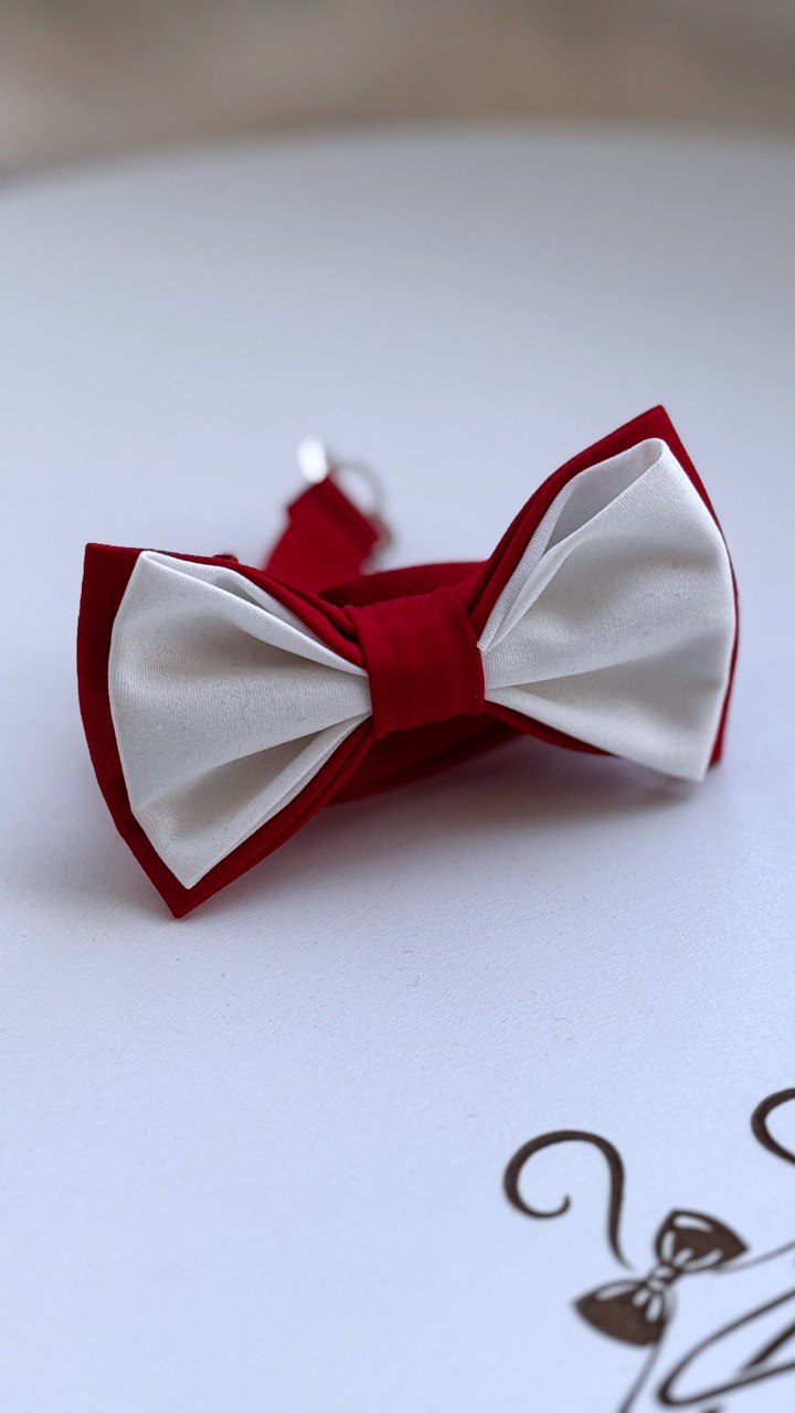 Erkek Çocuk Kırmızı-Beyaz Ayarlanabilir Papyon