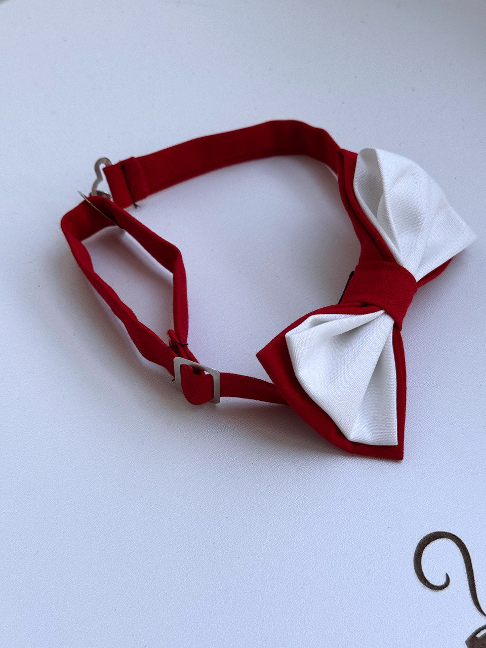 Erkek Çocuk Kırmızı-Beyaz Ayarlanabilir Papyon