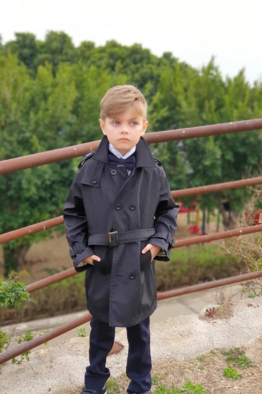 Erkek Çocuk Siyah Trençkot