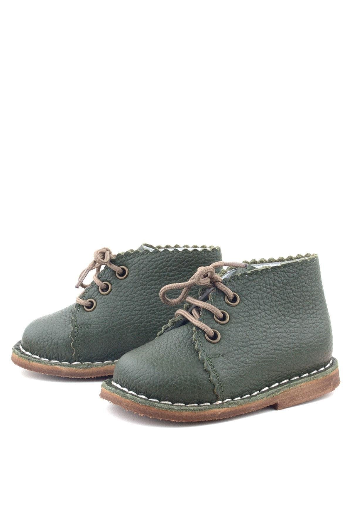 Hakiki Deri Bebek Botu | El Yapımı Unisex 1-3 Yaş İlk Adım Ayakkabısı
